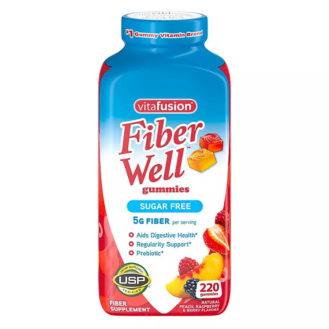 Vitafusion Fiber Well Gummies, 5g Fiber, 220 ct.