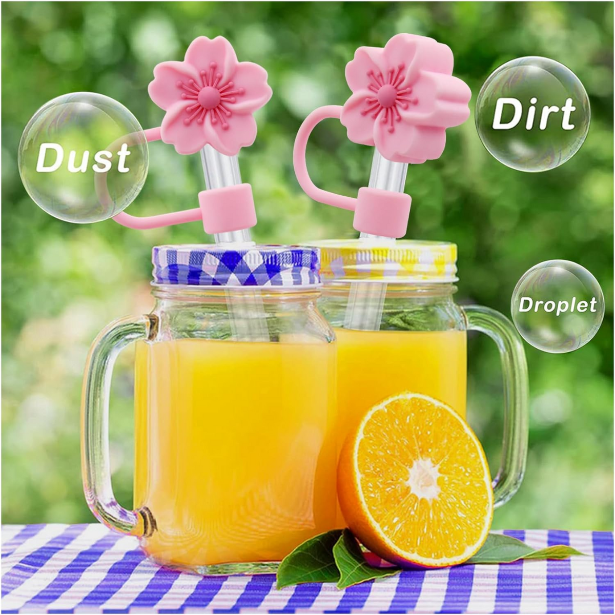 Cherry Blossom Silicone Straw Cover Cap for Stanley (3pcs)