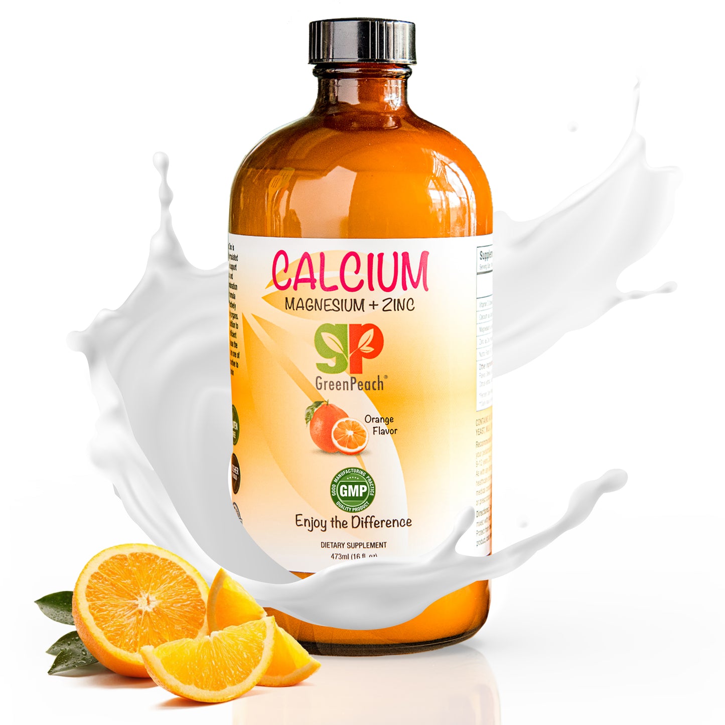 GreenPeach - Liquid Calcium for Kids - Magnesium, D3 & Zinc Supplement