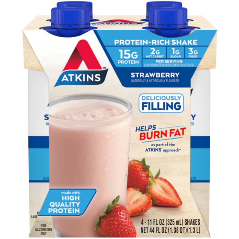 Atkins - Strawberry Shake - 4 Packs X 3
