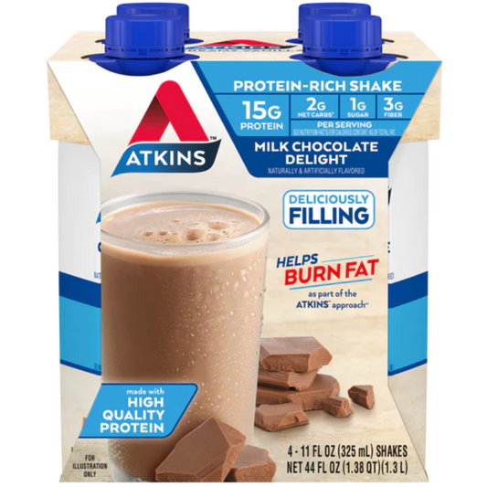 Atkins - Milk Chocolate Delight Shake - 4 Packs